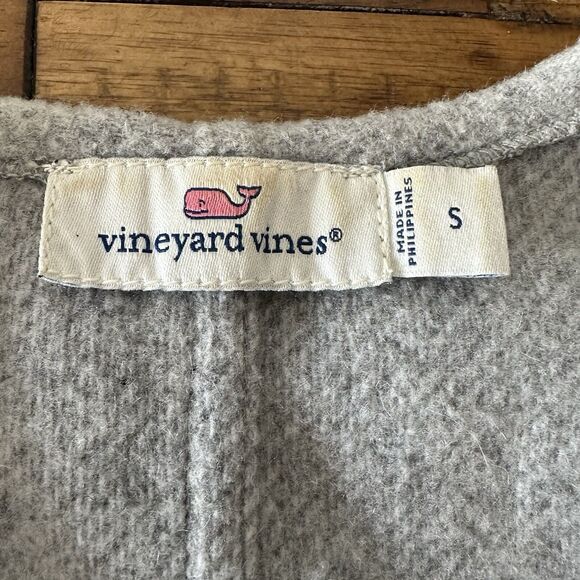 Vineyard Vines Open Front Fringe Vest Women’s Size Small Wool Blend Grey - Picture 2 of 7